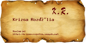 Krizsa Rozália névjegykártya