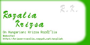 rozalia krizsa business card